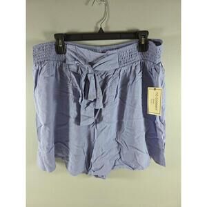No Comment Women's Pull On Shorts  Lilac 3X NEW Casual Summer Tie Front